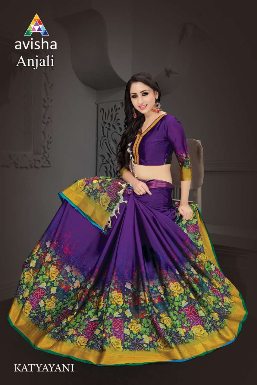 ANJALI BY AVISHA 01 TO 05 SERIES INDIAN BEAUTIFUL TRADITIONAL WEAR COLLECTION COLORFUL STYLISH FANCY PARTY WEAR & OCCASIONAL WEAR HANDLOOM COTTON SILK SAREES AT WHOLESALE PRICE
