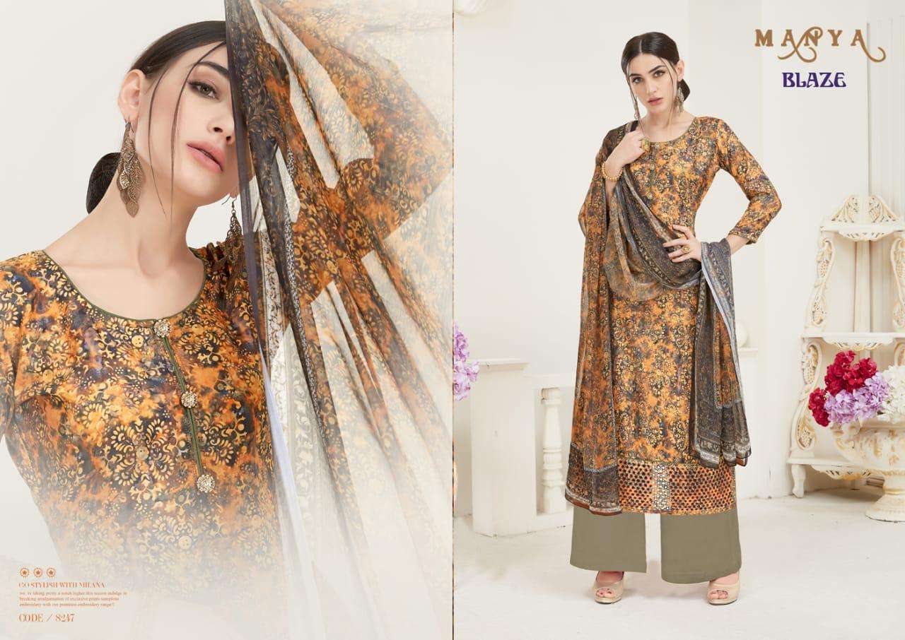 BLAZE BY MANYA 8247 TO 8256 SERIES BEAUTIFUL SUITS STYLISH FANCY COLORFUL PARTY WEAR & OCCASIONAL WEAR PASHMIAN PRINTED DRESSES AT WHOLESALE PRICE