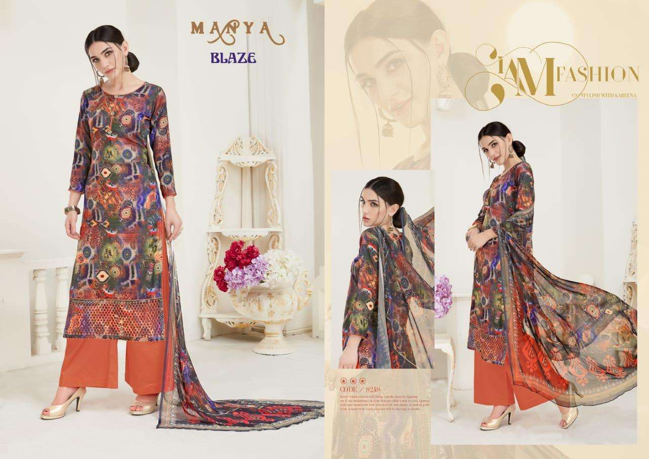 BLAZE BY MANYA 8247 TO 8256 SERIES BEAUTIFUL SUITS STYLISH FANCY COLORFUL PARTY WEAR & OCCASIONAL WEAR PASHMIAN PRINTED DRESSES AT WHOLESALE PRICE