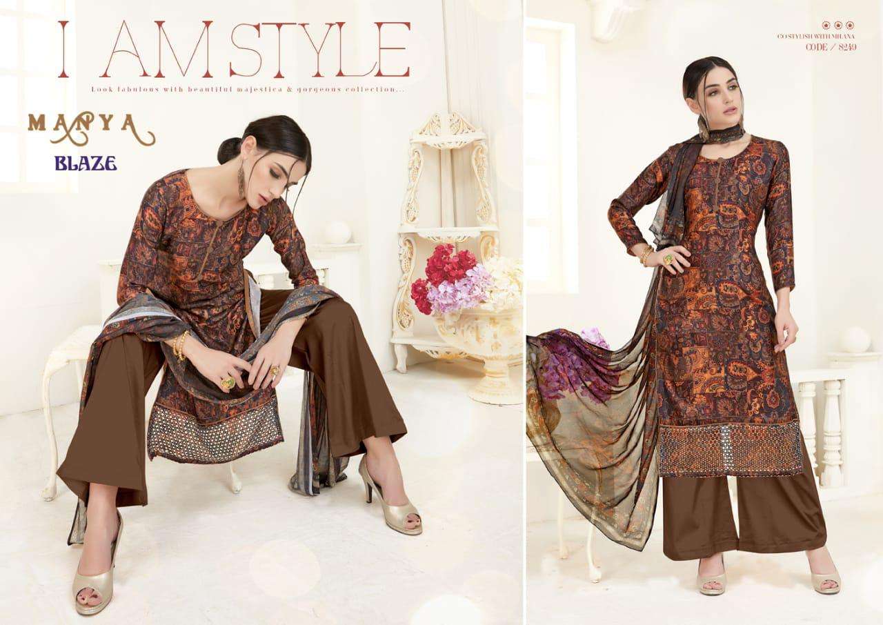 BLAZE BY MANYA 8247 TO 8256 SERIES BEAUTIFUL SUITS STYLISH FANCY COLORFUL PARTY WEAR & OCCASIONAL WEAR PASHMIAN PRINTED DRESSES AT WHOLESALE PRICE