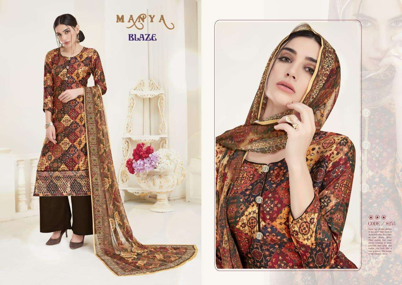 BLAZE BY MANYA 8247 TO 8256 SERIES BEAUTIFUL SUITS STYLISH FANCY COLORFUL PARTY WEAR & OCCASIONAL WEAR PASHMIAN PRINTED DRESSES AT WHOLESALE PRICE