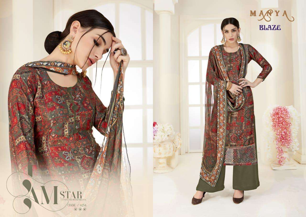 BLAZE BY MANYA 8247 TO 8256 SERIES BEAUTIFUL SUITS STYLISH FANCY COLORFUL PARTY WEAR & OCCASIONAL WEAR PASHMIAN PRINTED DRESSES AT WHOLESALE PRICE