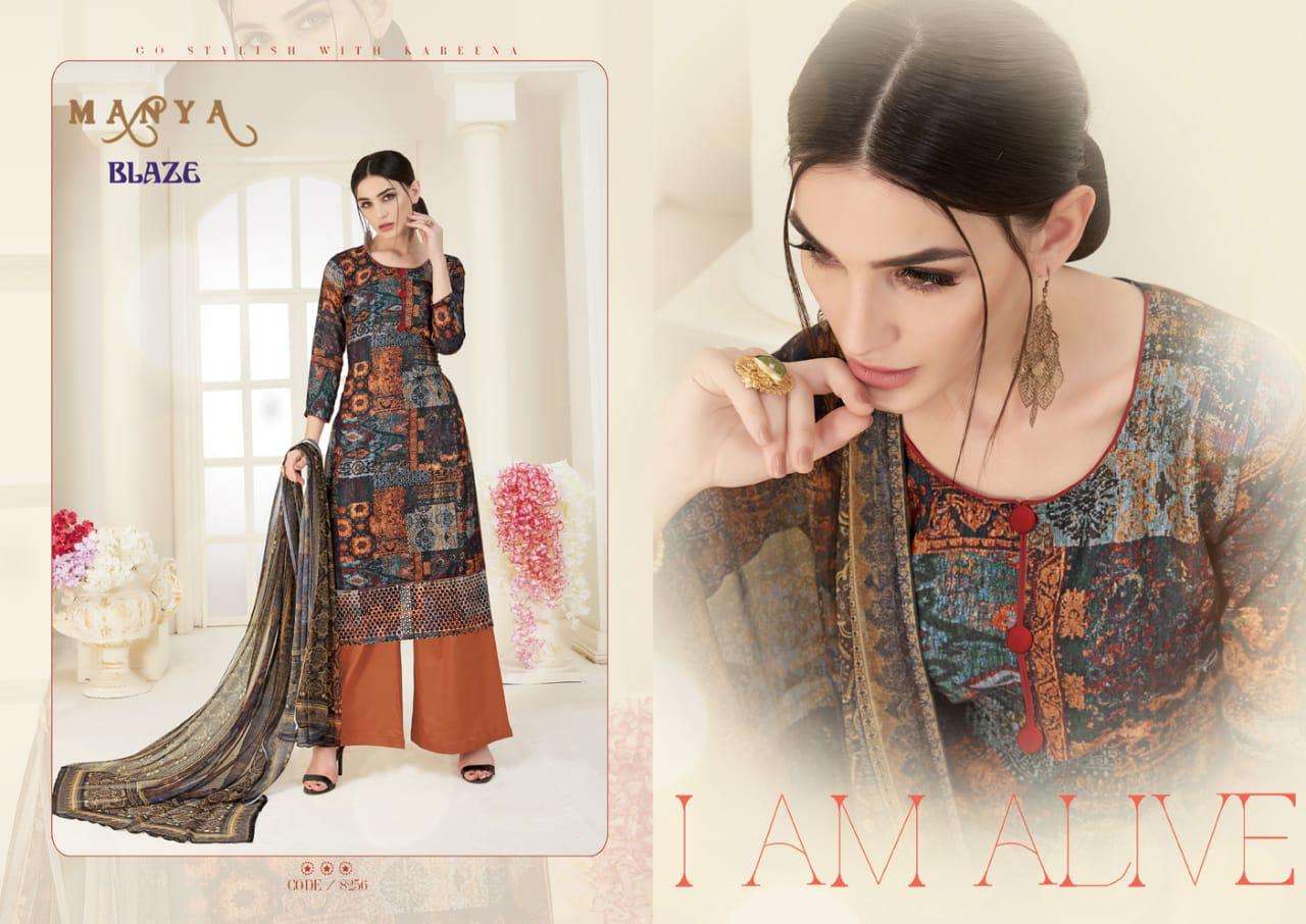 BLAZE BY MANYA 8247 TO 8256 SERIES BEAUTIFUL SUITS STYLISH FANCY COLORFUL PARTY WEAR & OCCASIONAL WEAR PASHMIAN PRINTED DRESSES AT WHOLESALE PRICE