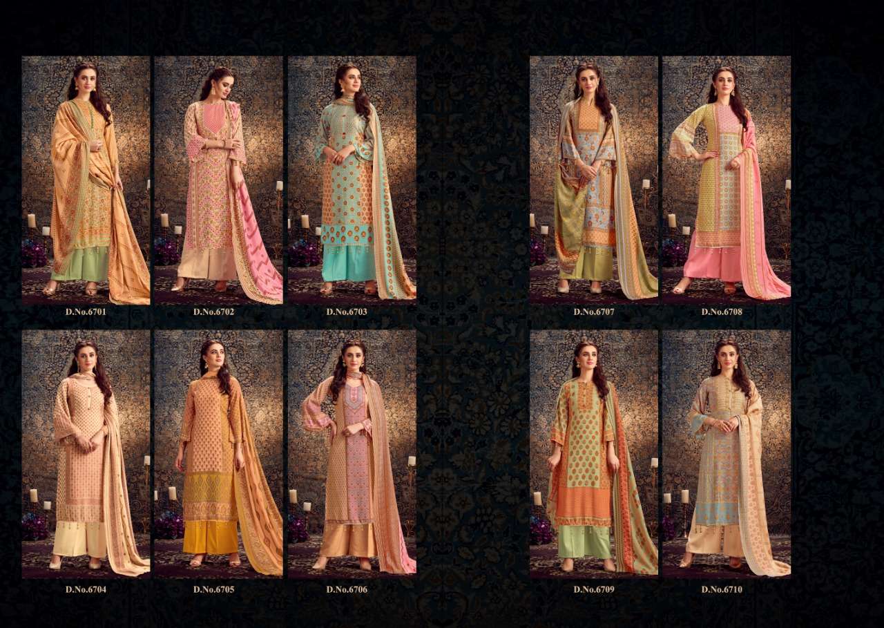 JEEVIKA BY SHRI VIJAY 6701 TO 6710 SERIES BEAUTIFUL SUITS STYLISH FANCY COLORFUL PARTY WEAR & OCCASIONAL WEAR PURE PASHMINA DOBBY PRINTED DRESSES AT WHOLESALE PRICE