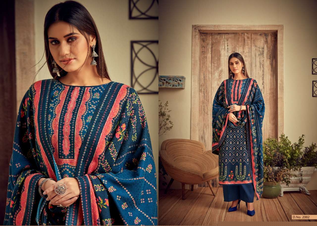 MAHE NOOR BY SUMYRA 2001 TO 2010 SERIES BEAUTIFUL SUITS STYLISH FANCY COLORFUL PARTY WEAR & OCCASIONAL WEAR PURE PASHMINA BUTTI PRINT DRESSES AT WHOLESALE PRICE