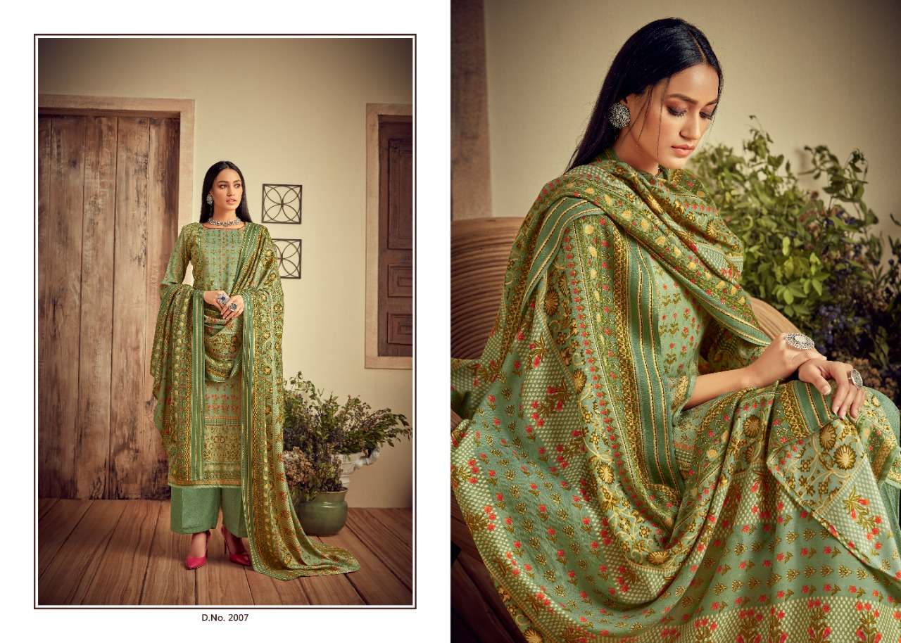 MAHE NOOR BY SUMYRA 2001 TO 2010 SERIES BEAUTIFUL SUITS STYLISH FANCY COLORFUL PARTY WEAR & OCCASIONAL WEAR PURE PASHMINA BUTTI PRINT DRESSES AT WHOLESALE PRICE