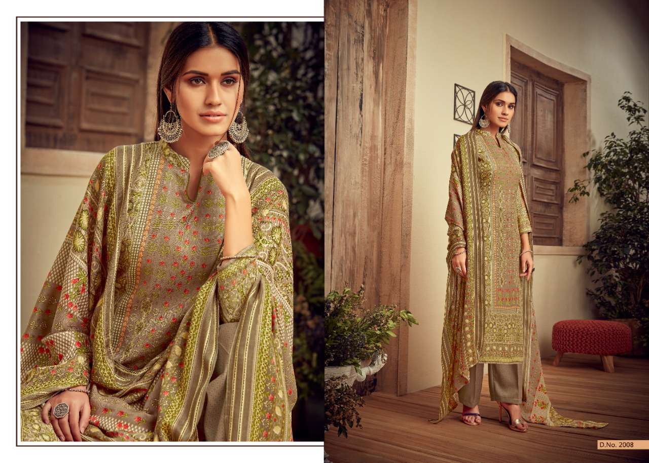 MAHE NOOR BY SUMYRA 2001 TO 2010 SERIES BEAUTIFUL SUITS STYLISH FANCY COLORFUL PARTY WEAR & OCCASIONAL WEAR PURE PASHMINA BUTTI PRINT DRESSES AT WHOLESALE PRICE