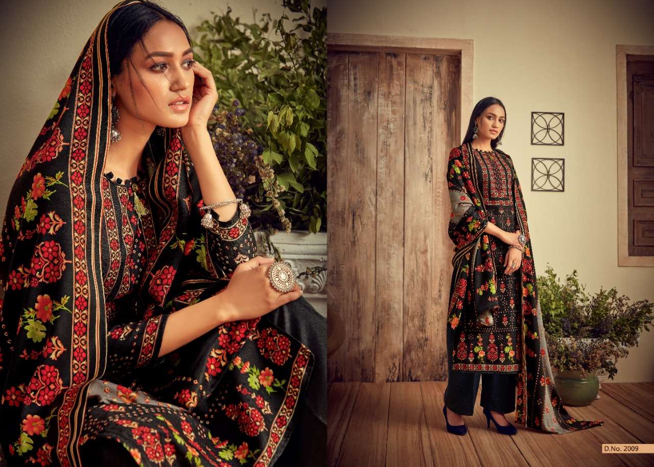 MAHE NOOR BY SUMYRA 2001 TO 2010 SERIES BEAUTIFUL SUITS STYLISH FANCY COLORFUL PARTY WEAR & OCCASIONAL WEAR PURE PASHMINA BUTTI PRINT DRESSES AT WHOLESALE PRICE
