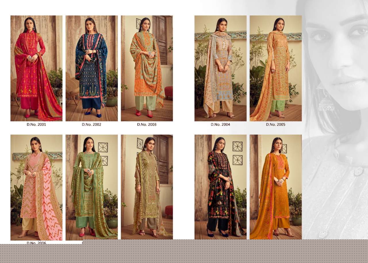 MAHE NOOR BY SUMYRA 2001 TO 2010 SERIES BEAUTIFUL SUITS STYLISH FANCY COLORFUL PARTY WEAR & OCCASIONAL WEAR PURE PASHMINA BUTTI PRINT DRESSES AT WHOLESALE PRICE