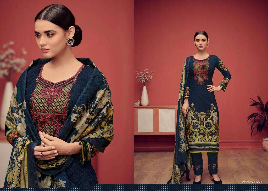 UMARAO BY HOUSE OF LAWN 1001 TO 1010 SERIES BEAUTIFUL STYLISH SHARARA SUITS FANCY COLORFUL CASUAL WEAR & ETHNIC WEAR & READY TO WEAR PURE JAM SATIN PRINTED WITH EMBROIDERY DRESSES AT WHOLESALE PRICE