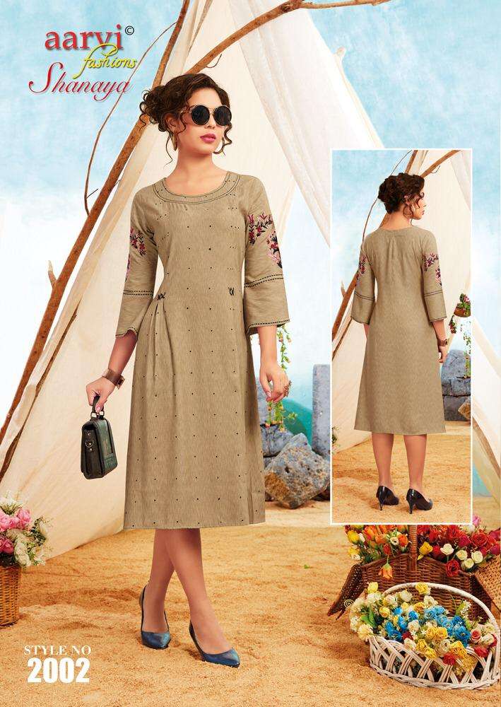 SHANAYA VOL-2 BY AARVI FASHION 2001 TO 2005 SERIES BEAUTIFUL COLORFUL STYLISH FANCY CASUAL WEAR & ETHNIC WEAR & READY TO WEAR RAYON LUXURIYA KURTIS AT WHOLESALE PRICE