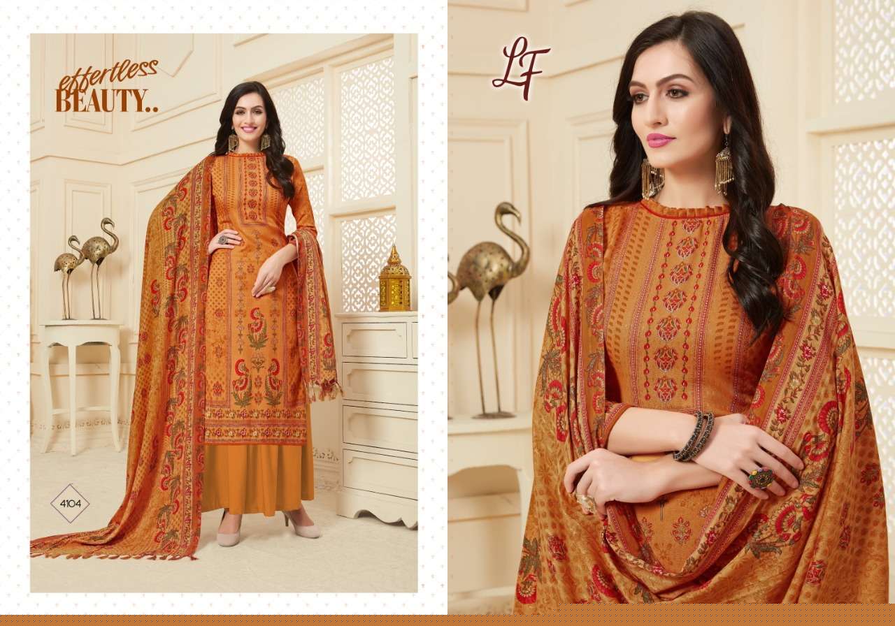 HEENA VOL-41 BY LAVLI FASHION 4101 TO 4106 SERIES BEAUTIFUL STYLISH SHARARA SUITS FANCY COLORFUL CASUAL WEAR & ETHNIC WEAR & READY TO WEAR PURE PASHMINA PRINTED DRESSES AT WHOLESALE PRICE