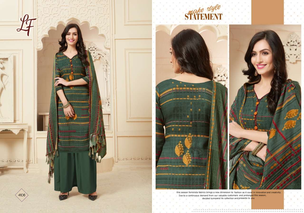 HEENA VOL-41 BY LAVLI FASHION 4101 TO 4106 SERIES BEAUTIFUL STYLISH SHARARA SUITS FANCY COLORFUL CASUAL WEAR & ETHNIC WEAR & READY TO WEAR PURE PASHMINA PRINTED DRESSES AT WHOLESALE PRICE