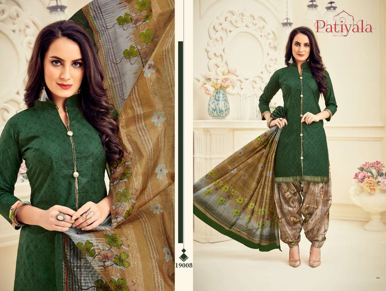 PATIYALA VOL-19 BY GANESHA 19008 TO 19019 SERIES BEAUTIFUL PATIYALA SUITS STYLISH FANCY COLORFUL PARTY WEAR & OCCASIONAL WEAR PURE COTTON PRINT DRESSES AT WHOLESALE PRICE