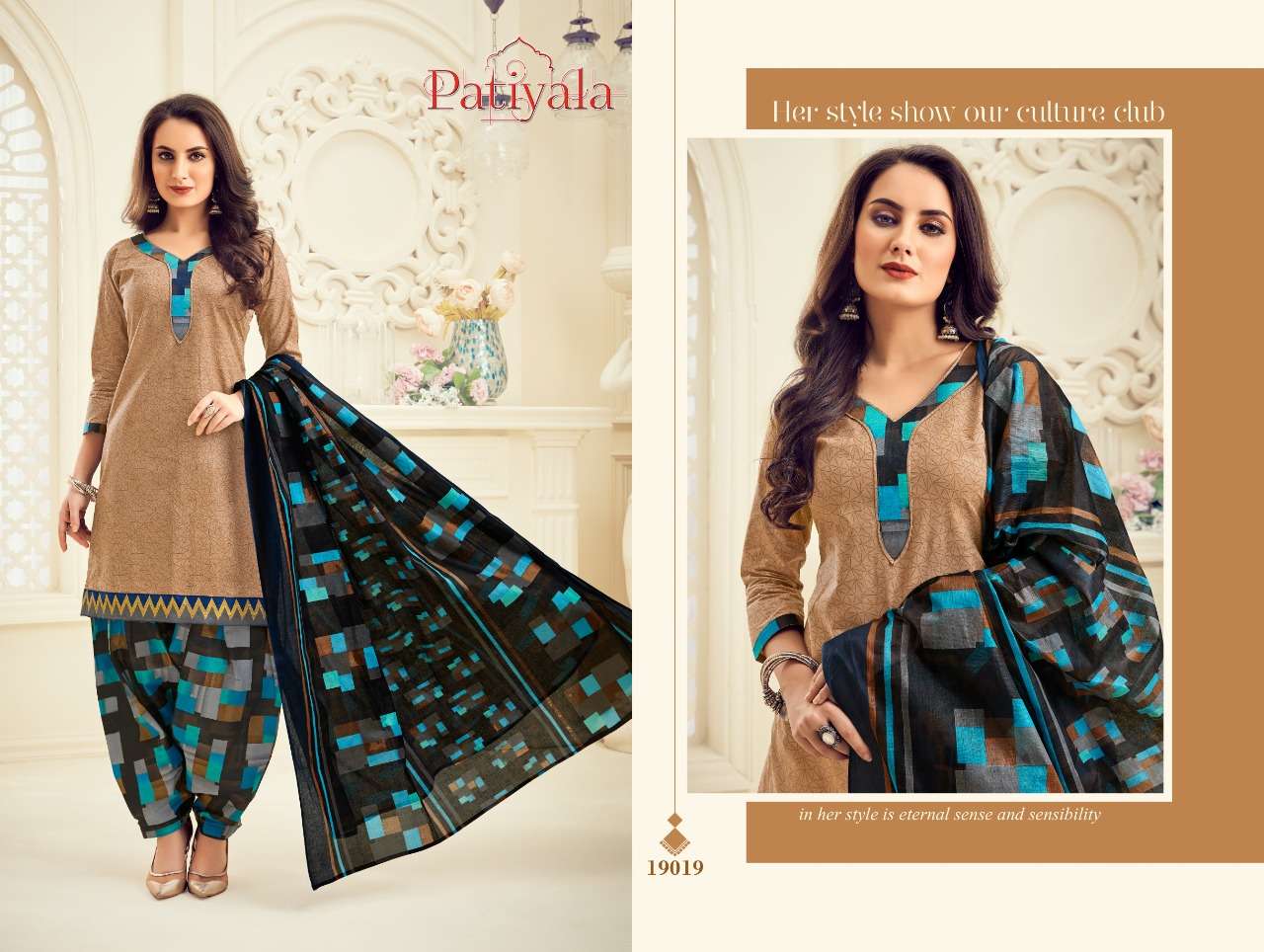 PATIYALA VOL-19 BY GANESHA 19008 TO 19019 SERIES BEAUTIFUL PATIYALA SUITS STYLISH FANCY COLORFUL PARTY WEAR & OCCASIONAL WEAR PURE COTTON PRINT DRESSES AT WHOLESALE PRICE