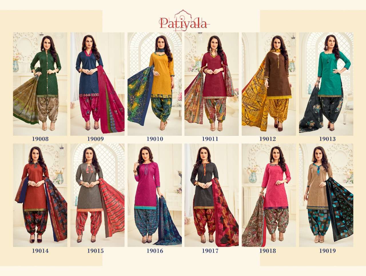 PATIYALA VOL-19 BY GANESHA 19008 TO 19019 SERIES BEAUTIFUL PATIYALA SUITS STYLISH FANCY COLORFUL PARTY WEAR & OCCASIONAL WEAR PURE COTTON PRINT DRESSES AT WHOLESALE PRICE