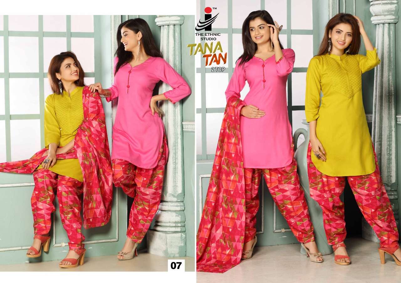 TANA TAN BY THE ETHNIC STUDIO 01 TO 08 SERIES BEAUTIFUL SUITS STYLISH FANCY COLORFUL PARTY WEAR & OCCASIONAL WEAR PURE RAYON PRINT DRESSES AT WHOLESALE PRICE