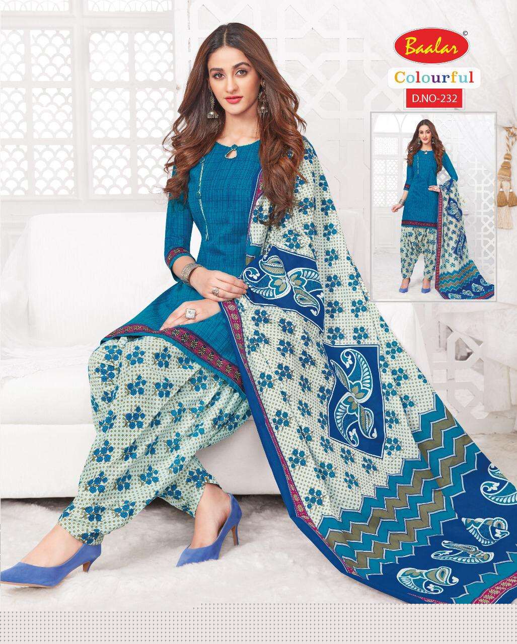 COLOURFUL VOL-2 BY BAALAR 225 TO 244 SERIES BEAUTIFUL PATIYALA SUITS STYLISH FANCY COLORFUL PARTY WEAR & OCCASIONAL WEAR PURE COTTON PRINT DRESSES AT WHOLESALE PRICE