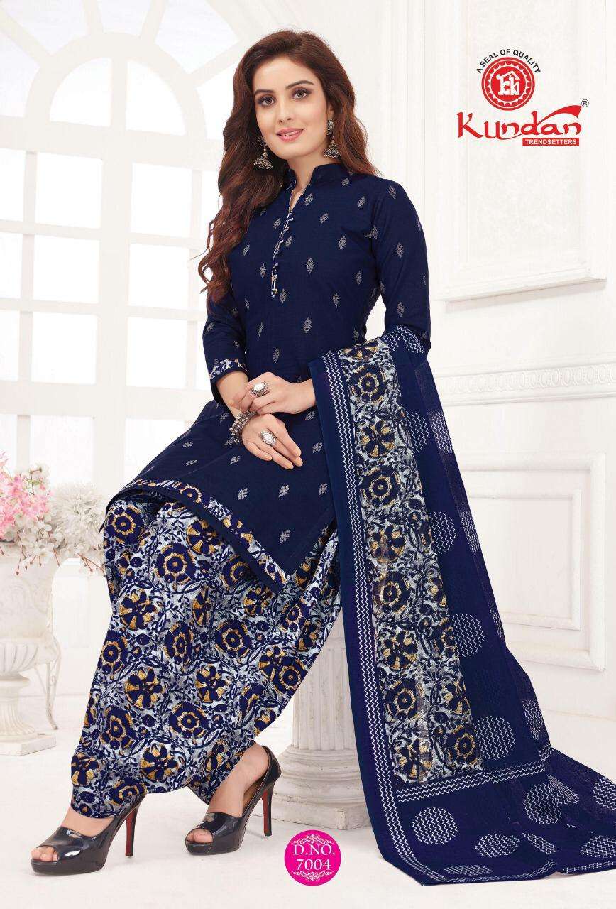 KALASH PATIYALA VOL-7 BY KUNDAN 7001 TO 7012 SERIES BEAUTIFUL PATIYALA SUITS STYLISH FANCY COLORFUL PARTY WEAR & OCCASIONAL WEAR PURE COTTON PRINT DRESSES AT WHOLESALE PRICE