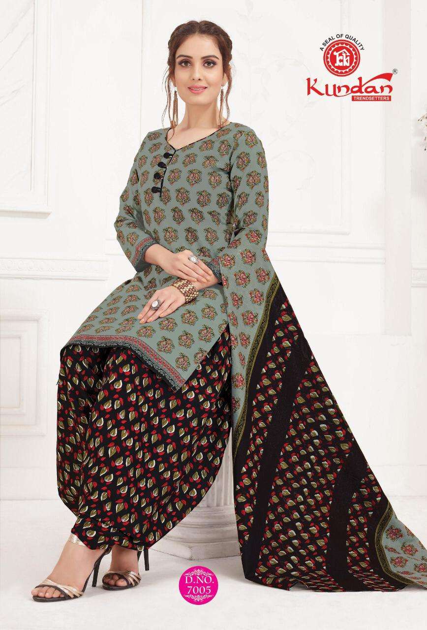 KALASH PATIYALA VOL-7 BY KUNDAN 7001 TO 7012 SERIES BEAUTIFUL PATIYALA SUITS STYLISH FANCY COLORFUL PARTY WEAR & OCCASIONAL WEAR PURE COTTON PRINT DRESSES AT WHOLESALE PRICE