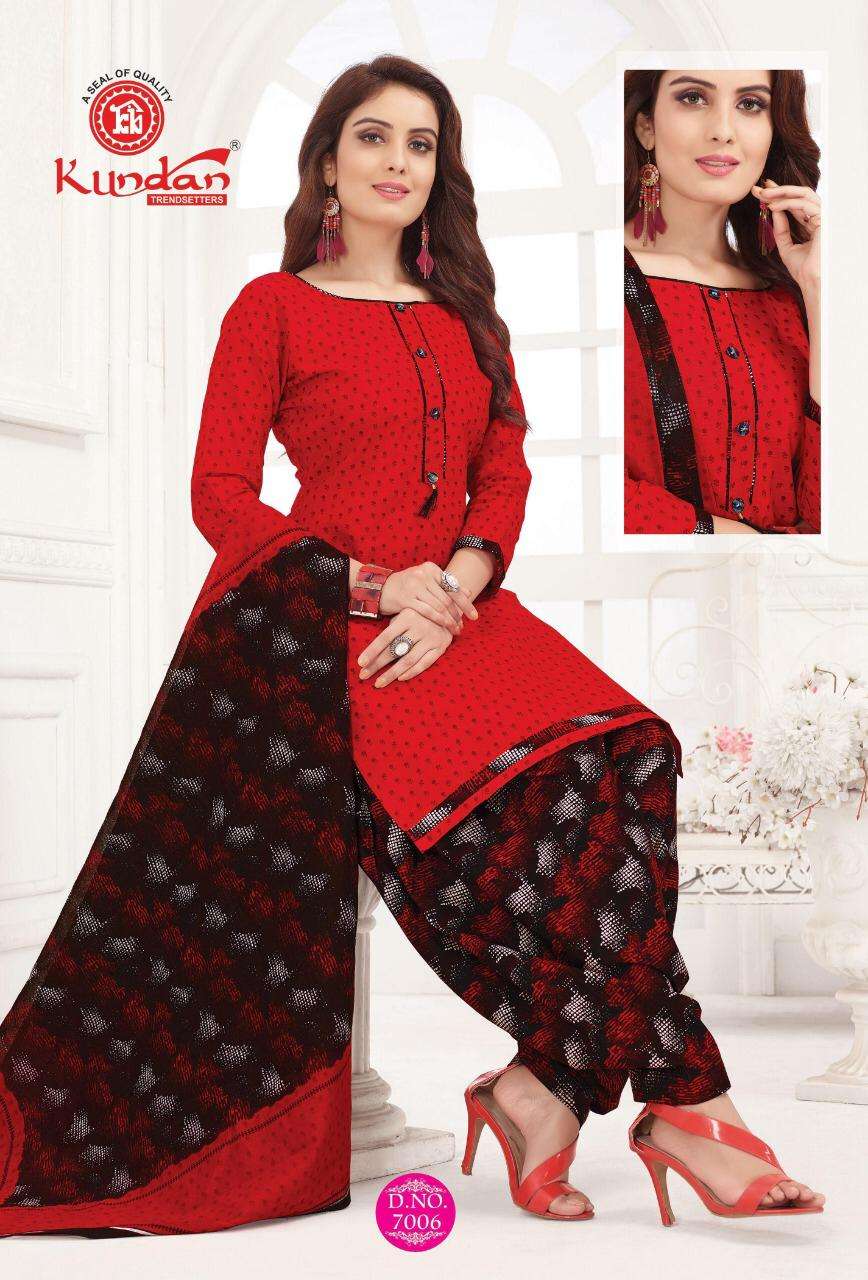 KALASH PATIYALA VOL-7 BY KUNDAN 7001 TO 7012 SERIES BEAUTIFUL PATIYALA SUITS STYLISH FANCY COLORFUL PARTY WEAR & OCCASIONAL WEAR PURE COTTON PRINT DRESSES AT WHOLESALE PRICE