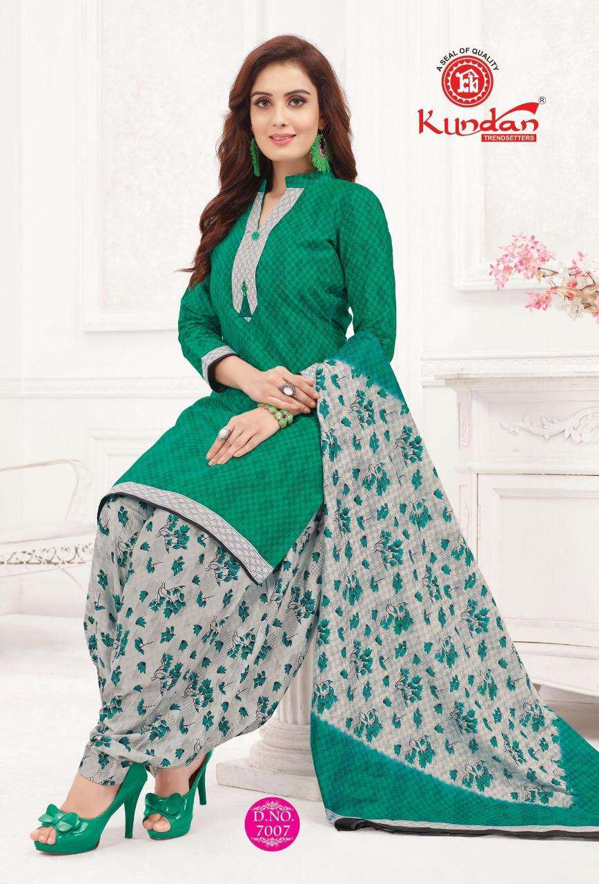 KALASH PATIYALA VOL-7 BY KUNDAN 7001 TO 7012 SERIES BEAUTIFUL PATIYALA SUITS STYLISH FANCY COLORFUL PARTY WEAR & OCCASIONAL WEAR PURE COTTON PRINT DRESSES AT WHOLESALE PRICE