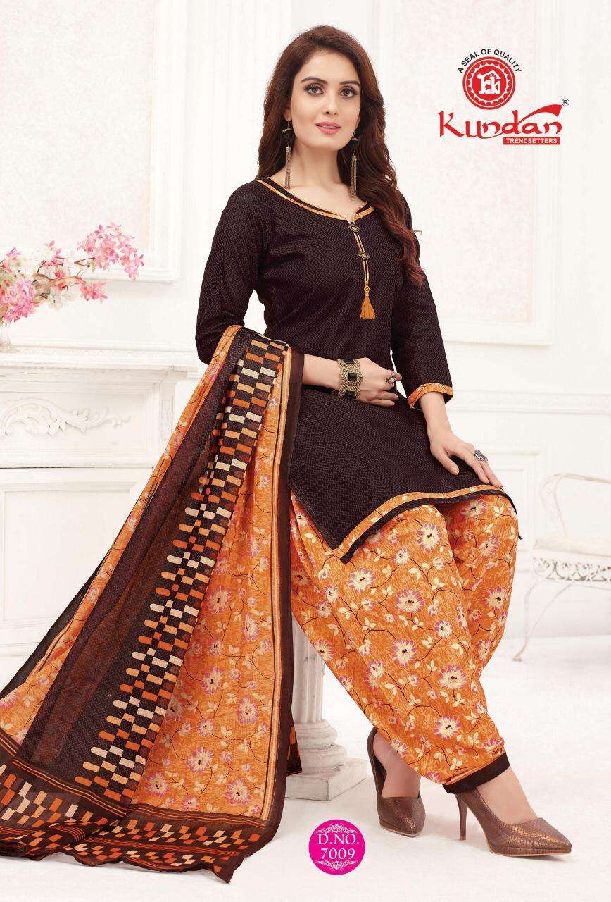KALASH PATIYALA VOL-7 BY KUNDAN 7001 TO 7012 SERIES BEAUTIFUL PATIYALA SUITS STYLISH FANCY COLORFUL PARTY WEAR & OCCASIONAL WEAR PURE COTTON PRINT DRESSES AT WHOLESALE PRICE