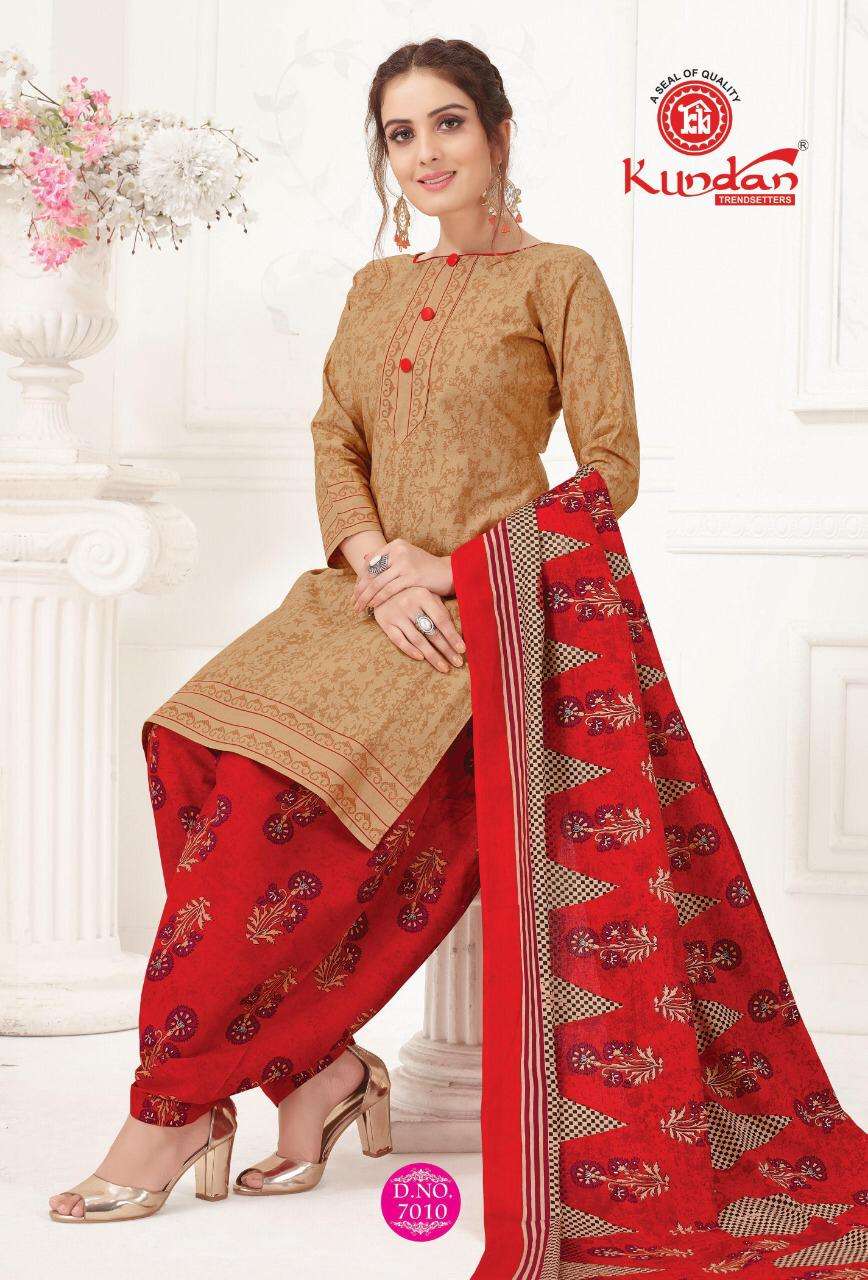 KALASH PATIYALA VOL-7 BY KUNDAN 7001 TO 7012 SERIES BEAUTIFUL PATIYALA SUITS STYLISH FANCY COLORFUL PARTY WEAR & OCCASIONAL WEAR PURE COTTON PRINT DRESSES AT WHOLESALE PRICE