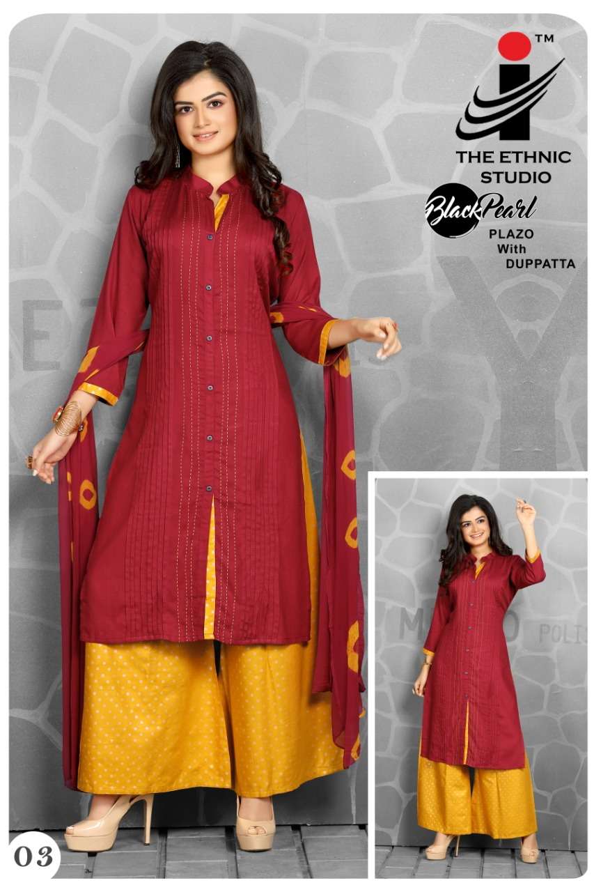 BLACK PEARL BY THE ETHNIC STUDIO 01 TO 08 SERIES SUITS BEAUTIFUL FANCY COLORFUL STYLISH PARTY WEAR & OCCASIONAL WEAR RAYON PLAIN DRESSES AT WHOLESALE PRICE