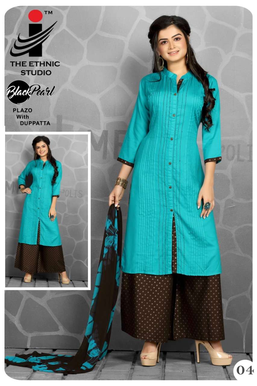 BLACK PEARL BY THE ETHNIC STUDIO 01 TO 08 SERIES SUITS BEAUTIFUL FANCY COLORFUL STYLISH PARTY WEAR & OCCASIONAL WEAR RAYON PLAIN DRESSES AT WHOLESALE PRICE