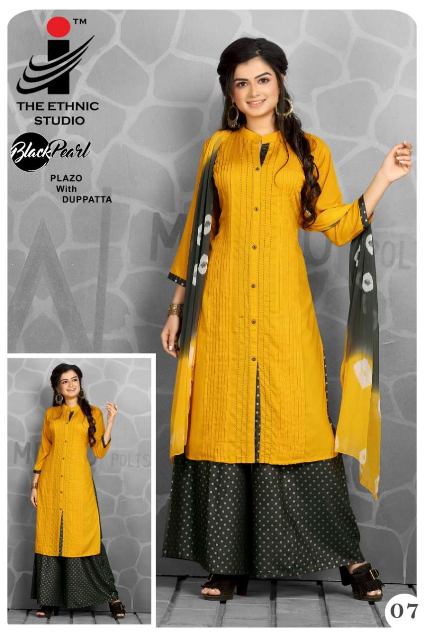 BLACK PEARL BY THE ETHNIC STUDIO 01 TO 08 SERIES SUITS BEAUTIFUL FANCY COLORFUL STYLISH PARTY WEAR & OCCASIONAL WEAR RAYON PLAIN DRESSES AT WHOLESALE PRICE