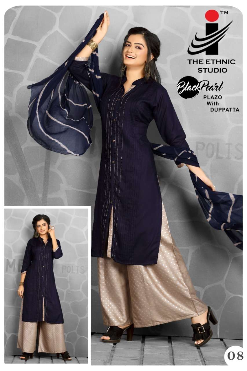 BLACK PEARL BY THE ETHNIC STUDIO 01 TO 08 SERIES SUITS BEAUTIFUL FANCY COLORFUL STYLISH PARTY WEAR & OCCASIONAL WEAR RAYON PLAIN DRESSES AT WHOLESALE PRICE