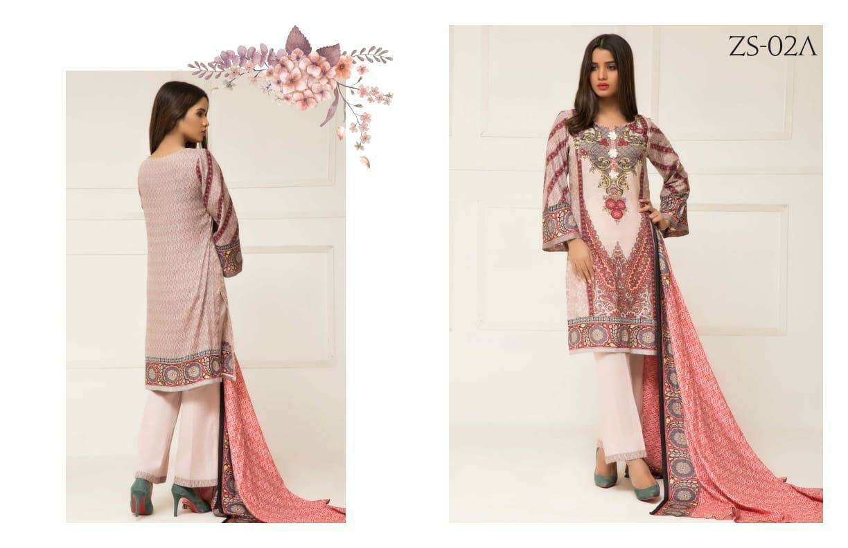 SIGNATURE ICON VOL-2 BY Z S TEXTILE 01-A TO 12-B SERIES DESIGNER SUITS BEAUTIFUL STYLISH FANCY COLORFUL PARTY WEAR & ETHNIC WEAR LAWN PRINTED DRESSES AT WHOLESALE PRICE