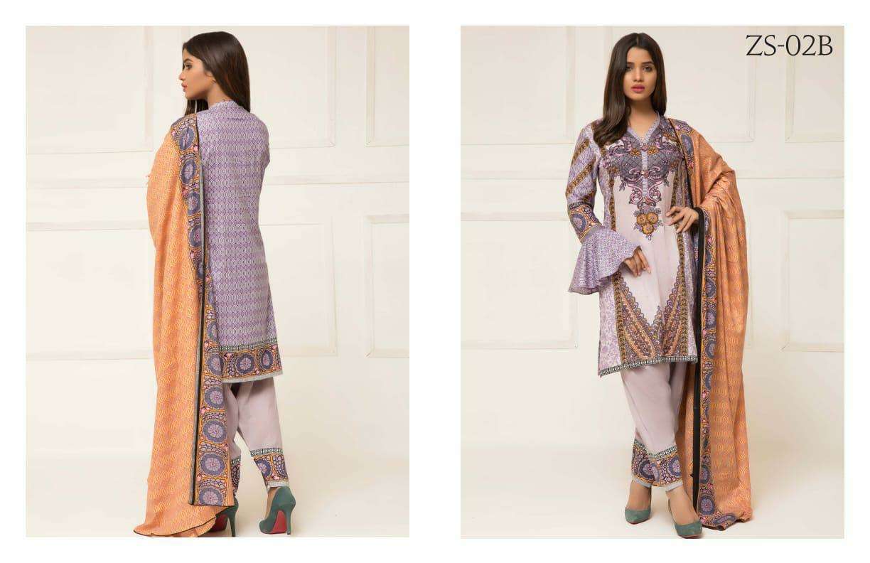 SIGNATURE ICON VOL-2 BY Z S TEXTILE 01-A TO 12-B SERIES DESIGNER SUITS BEAUTIFUL STYLISH FANCY COLORFUL PARTY WEAR & ETHNIC WEAR LAWN PRINTED DRESSES AT WHOLESALE PRICE