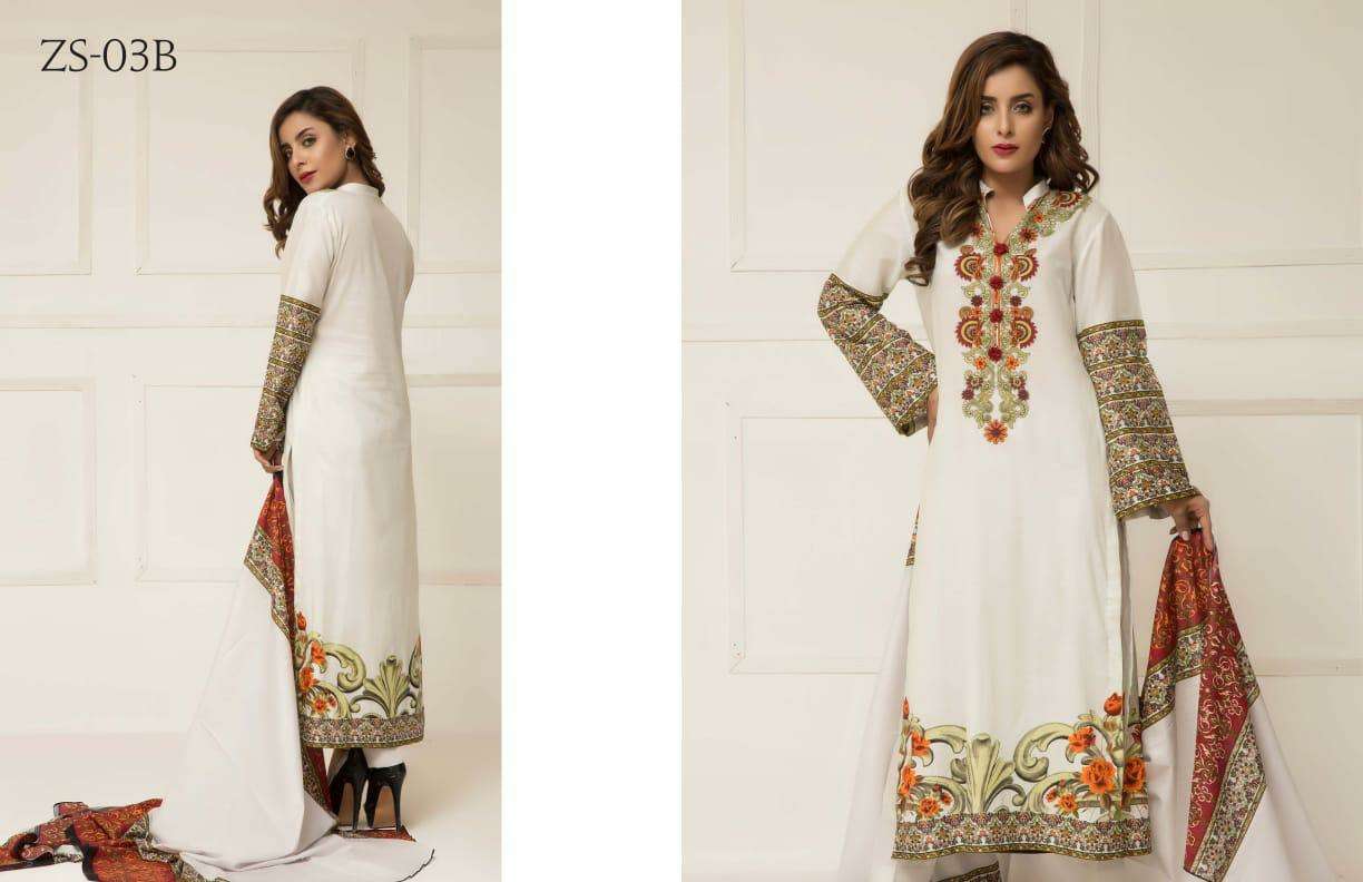 SIGNATURE ICON VOL-2 BY Z S TEXTILE 01-A TO 12-B SERIES DESIGNER SUITS BEAUTIFUL STYLISH FANCY COLORFUL PARTY WEAR & ETHNIC WEAR LAWN PRINTED DRESSES AT WHOLESALE PRICE