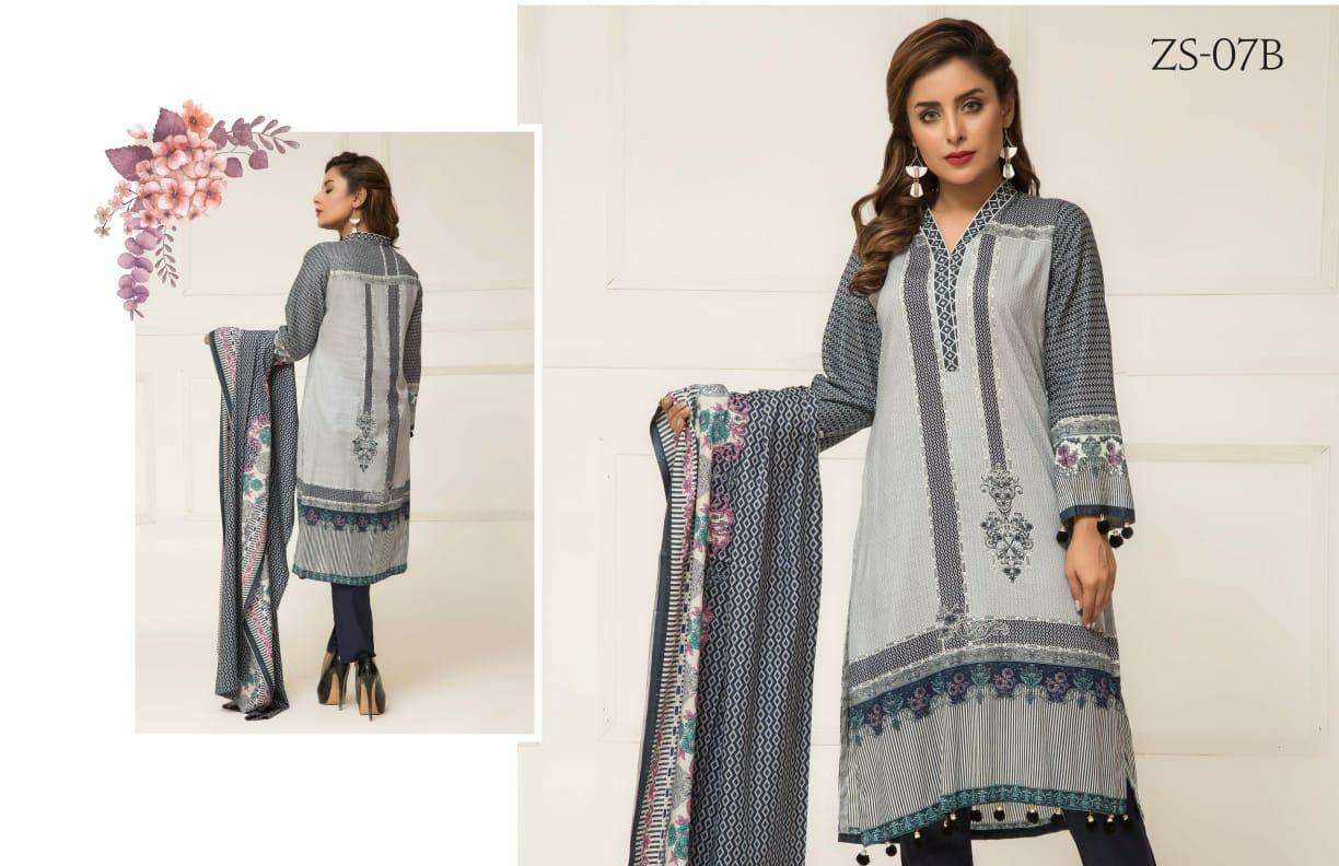 SIGNATURE ICON VOL-2 BY Z S TEXTILE 01-A TO 12-B SERIES DESIGNER SUITS BEAUTIFUL STYLISH FANCY COLORFUL PARTY WEAR & ETHNIC WEAR LAWN PRINTED DRESSES AT WHOLESALE PRICE