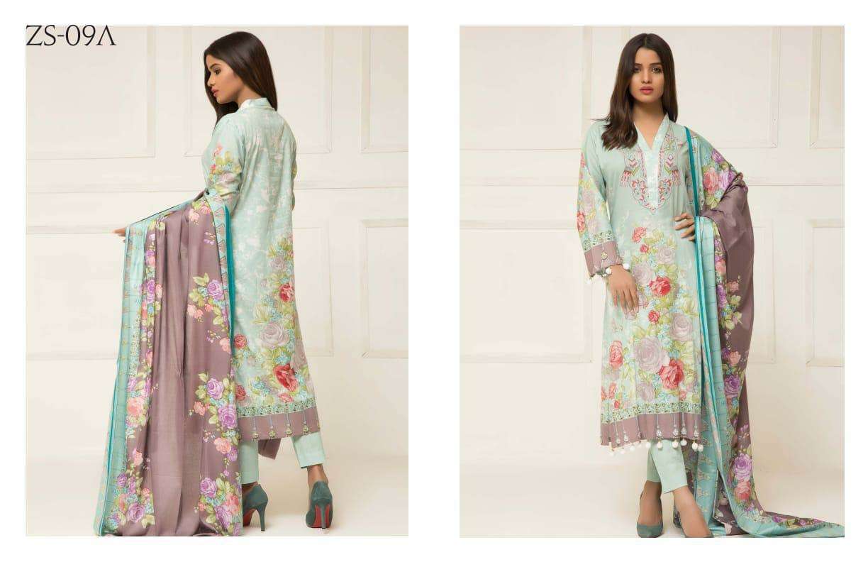 SIGNATURE ICON VOL-2 BY Z S TEXTILE 01-A TO 12-B SERIES DESIGNER SUITS BEAUTIFUL STYLISH FANCY COLORFUL PARTY WEAR & ETHNIC WEAR LAWN PRINTED DRESSES AT WHOLESALE PRICE