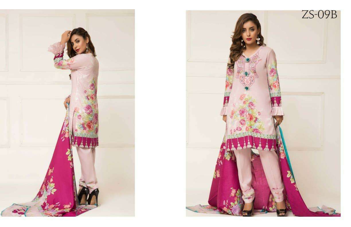 SIGNATURE ICON VOL-2 BY Z S TEXTILE 01-A TO 12-B SERIES DESIGNER SUITS BEAUTIFUL STYLISH FANCY COLORFUL PARTY WEAR & ETHNIC WEAR LAWN PRINTED DRESSES AT WHOLESALE PRICE