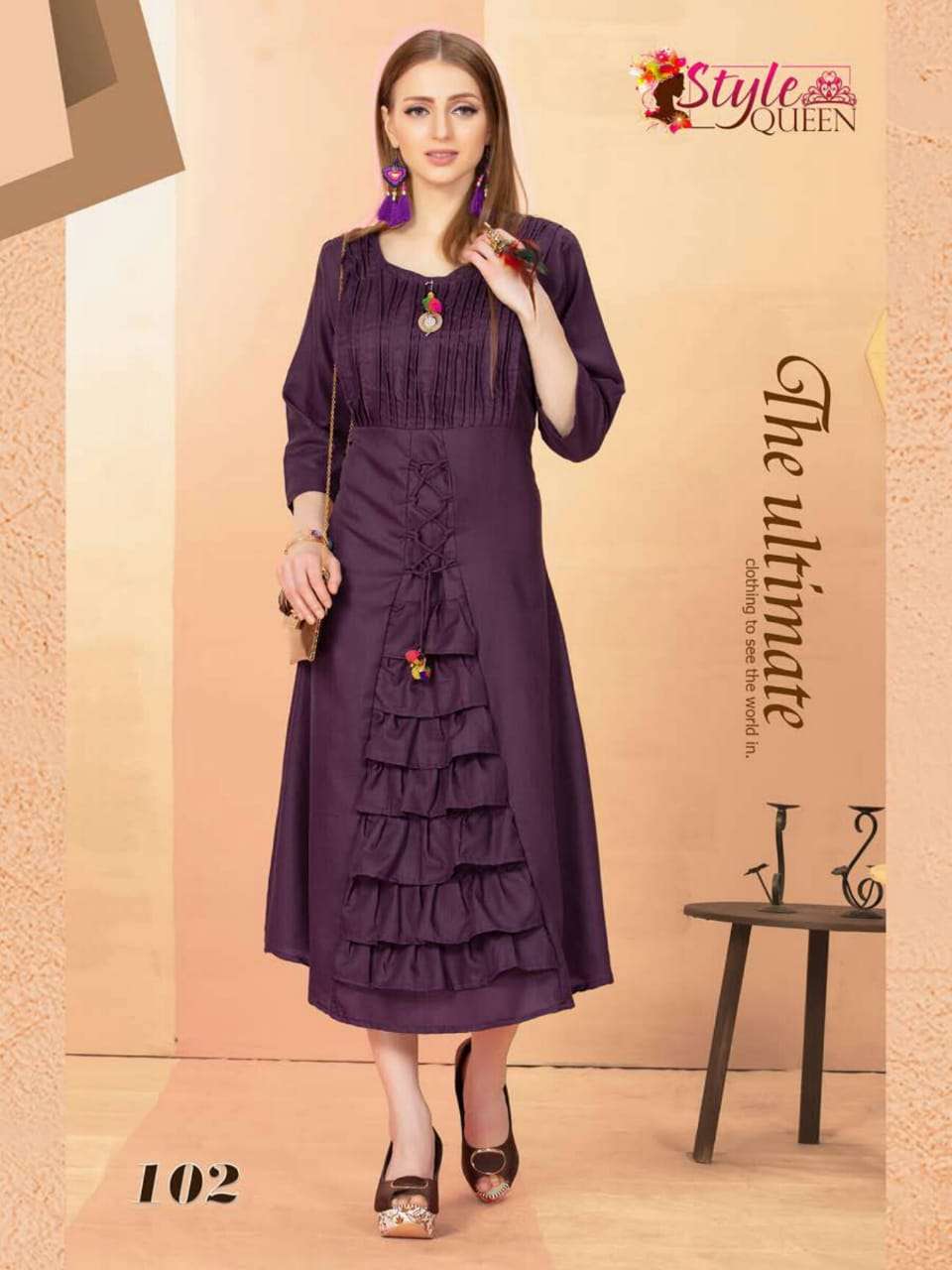 DELLAA BY STYLE QUEEN 101 TO 108 SERIES BEAUTIFUL COLORFUL STYLISH FANCY CASUAL WEAR & ETHNIC WEAR & READY TO WEAR SILK BANGLORI KURTIS AT WHOLESALE PRICE