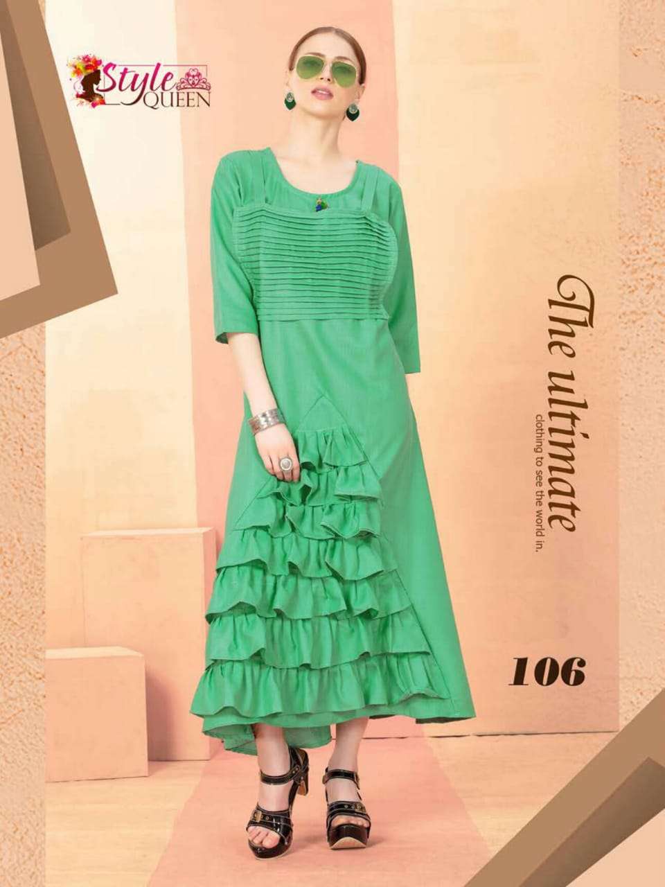 DELLAA BY STYLE QUEEN 101 TO 108 SERIES BEAUTIFUL COLORFUL STYLISH FANCY CASUAL WEAR & ETHNIC WEAR & READY TO WEAR SILK BANGLORI KURTIS AT WHOLESALE PRICE