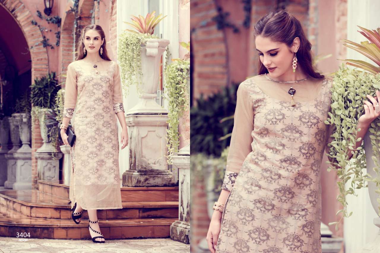 PUREGANZA BY SINZARA 3401 TO 3408 SERIES STYLISH FANCY BEAUTIFUL COLORFUL CASUAL WEAR & ETHNIC WEAR ORGANZA KURTIS AT WHOLESALE PRICE