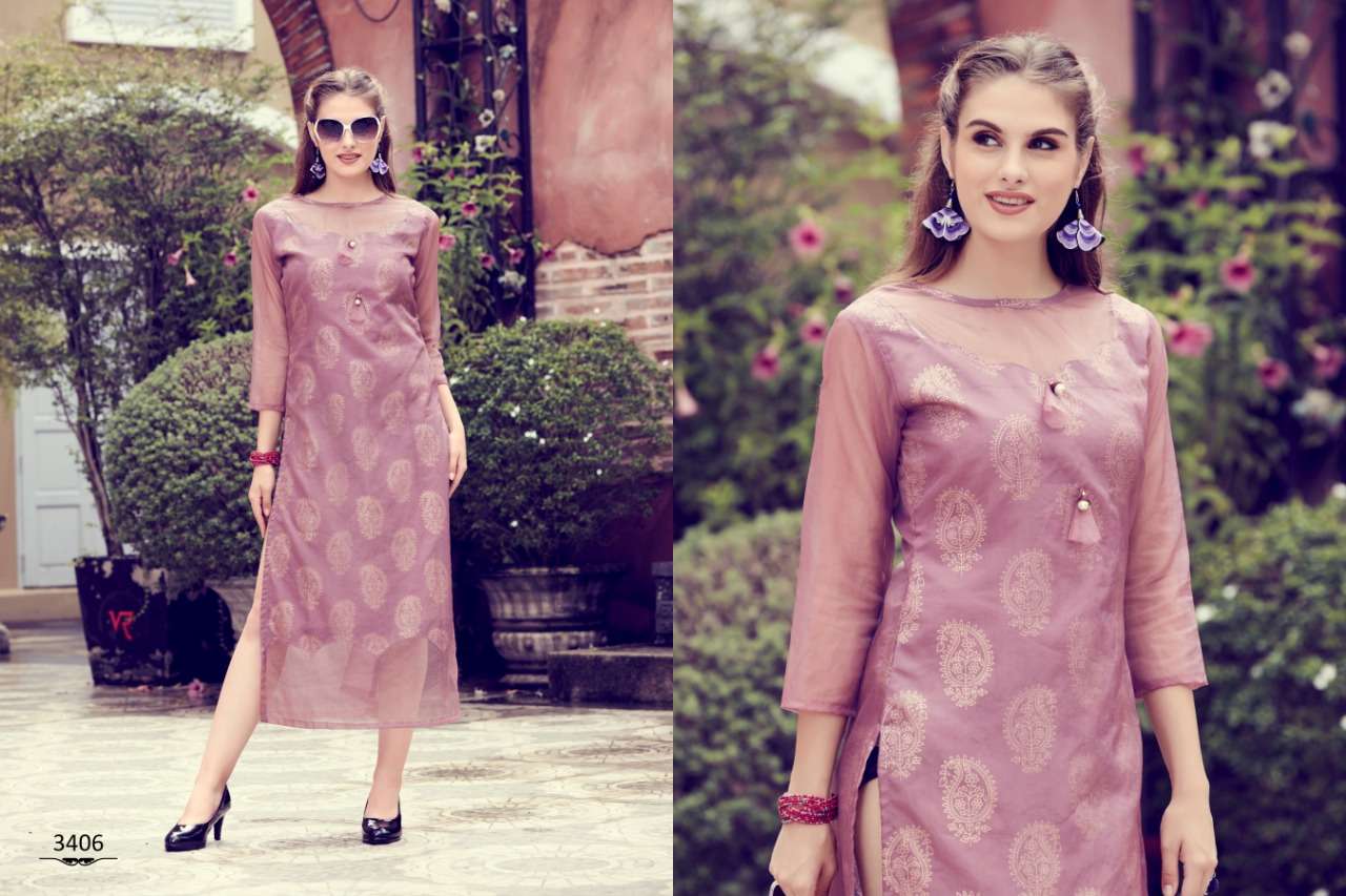 PUREGANZA BY SINZARA 3401 TO 3408 SERIES STYLISH FANCY BEAUTIFUL COLORFUL CASUAL WEAR & ETHNIC WEAR ORGANZA KURTIS AT WHOLESALE PRICE