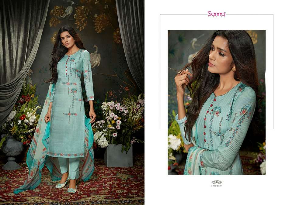 TANVI BY SANNA FASHION 3043 TO 3052 SERIES BEAUTIFUL STYLISH FANCY COLORFUL CASUAL & PARTY WEAR & ETHNIC WEAR PURE AZ COTTON LAWN DIGITAL PRINTED DRESSES AT WHOLESALE PRICE