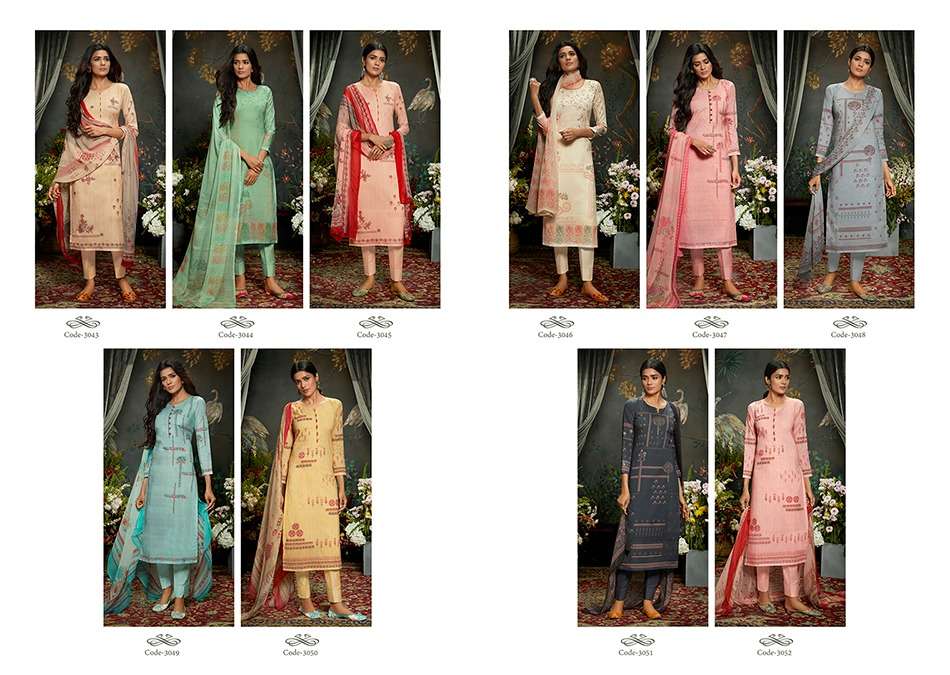 TANVI BY SANNA FASHION 3043 TO 3052 SERIES BEAUTIFUL STYLISH FANCY COLORFUL CASUAL & PARTY WEAR & ETHNIC WEAR PURE AZ COTTON LAWN DIGITAL PRINTED DRESSES AT WHOLESALE PRICE