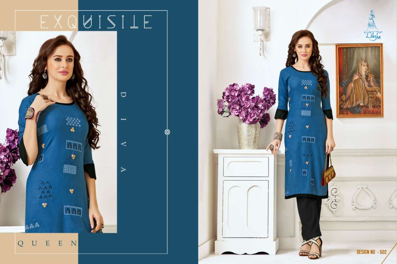 MAAHI VOL-5 BY DIKSHA FASHION 501 TO 506 SERIES BEAUTIFUL COLORFUL STYLISH FANCY CASUAL WEAR & ETHNIC WEAR & READY TO WEAR 14 KG CROSS SILK RAYON KURTIS AT WHOLESALE PRICE