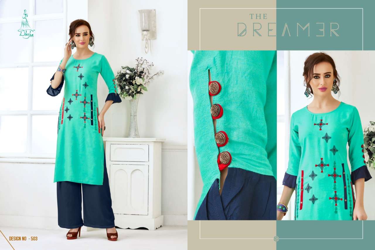MAAHI VOL-5 BY DIKSHA FASHION 501 TO 506 SERIES BEAUTIFUL COLORFUL STYLISH FANCY CASUAL WEAR & ETHNIC WEAR & READY TO WEAR 14 KG CROSS SILK RAYON KURTIS AT WHOLESALE PRICE