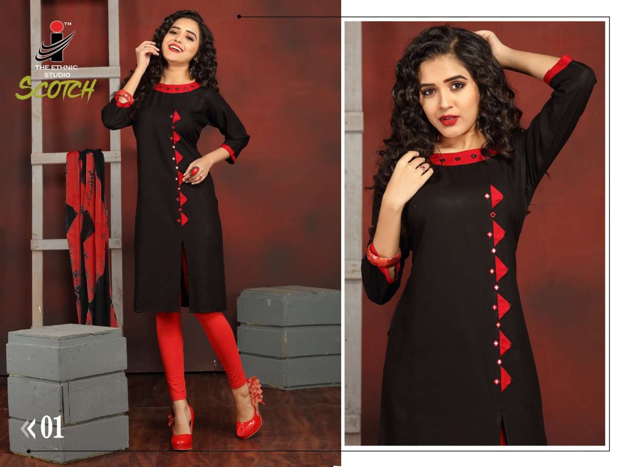 SCOTCH BY THE ETHNIC STUDIO 01 TO 08 SERIES BEAUTIFUL SUITS STYLISH FANCY COLORFUL PARTY WEAR & OCCASIONAL WEAR HEAY RAYON DRESSES AT WHOLESALE PRICE