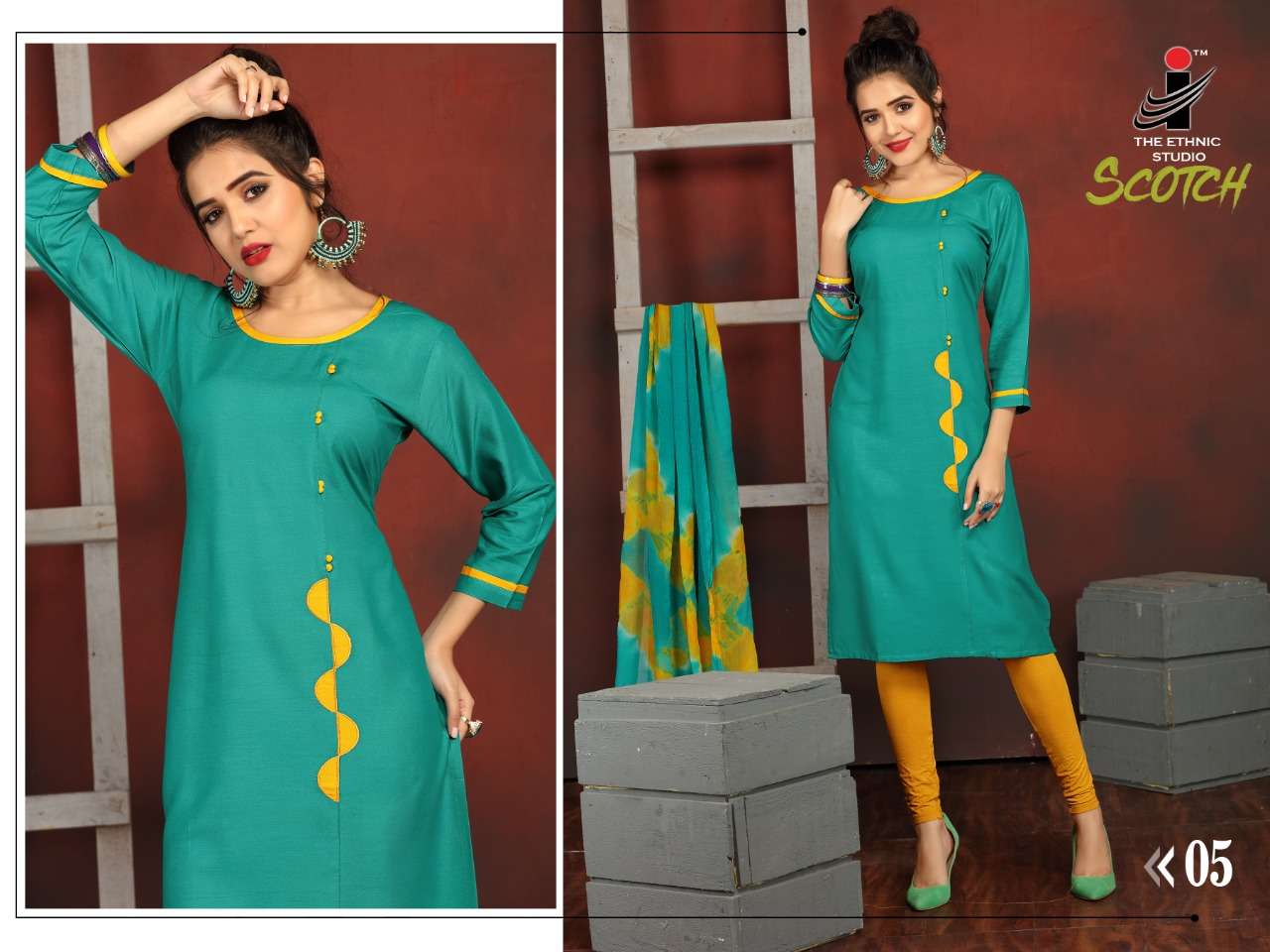 SCOTCH BY THE ETHNIC STUDIO 01 TO 08 SERIES BEAUTIFUL SUITS STYLISH FANCY COLORFUL PARTY WEAR & OCCASIONAL WEAR HEAY RAYON DRESSES AT WHOLESALE PRICE