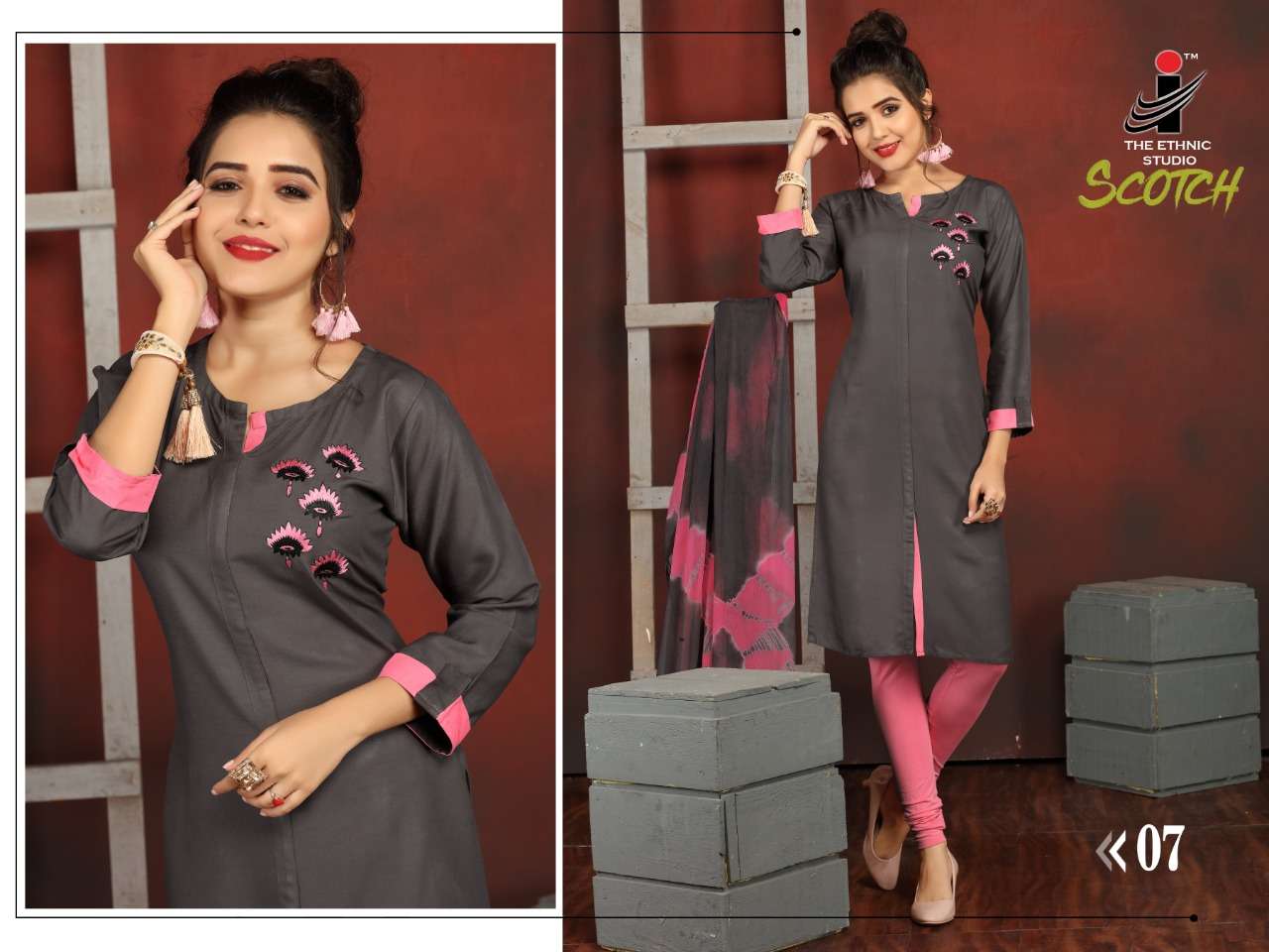 SCOTCH BY THE ETHNIC STUDIO 01 TO 08 SERIES BEAUTIFUL SUITS STYLISH FANCY COLORFUL PARTY WEAR & OCCASIONAL WEAR HEAY RAYON DRESSES AT WHOLESALE PRICE