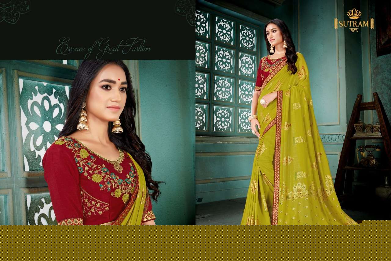 ZEEYA VOL-9 BY SUTRAM 686 TO 693 SERIES INDIAN TRADITIONAL WEAR COLLECTION BEAUTIFUL STYLISH FANCY COLORFUL PARTY WEAR & OCCASIONAL WEAR VICHITRA SILK EMBROIDERED SAREES AT WHOLESALE PRICE